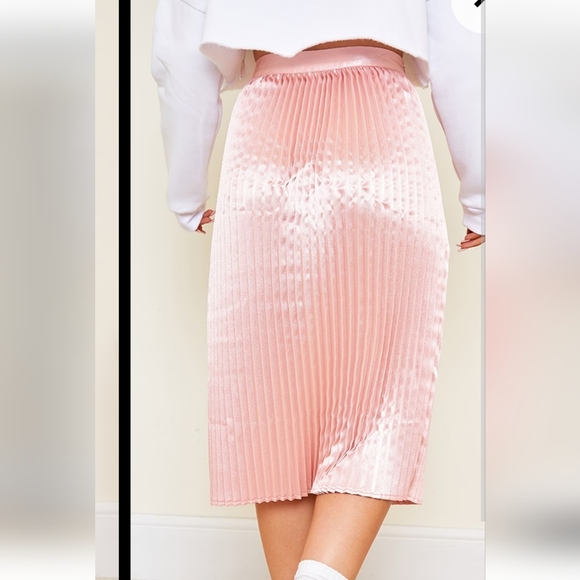 Nwt Satin Pleat Midi Skirt - Picture 5 of 9
